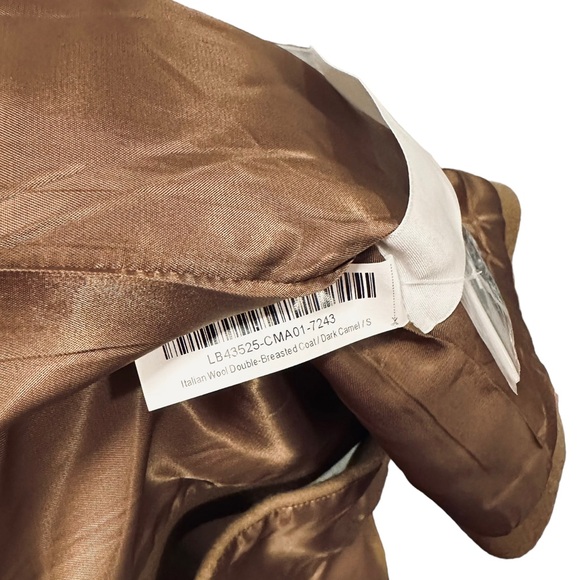 NWT QUINCE Italian Wool Overcoat Double-Breasted Dark Camel Tan Men’s Small - Picture 11 of 16
